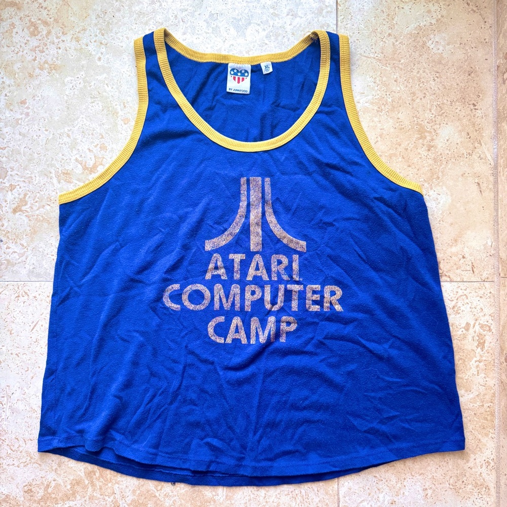 Junk Food Clothing Blue Atari Tank Top
